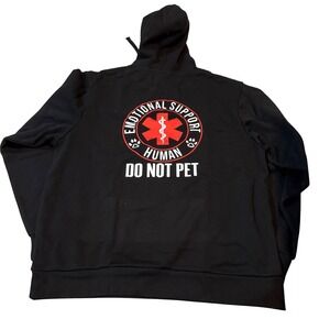 Emotional Support Human Do Not Pet Hoodie Black XL Dog